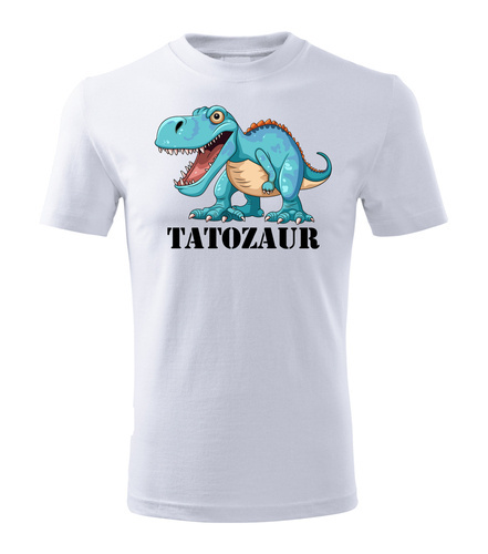SKU M25 "Tatozaur" Koszulka męska z dinozaurem Moocha biały