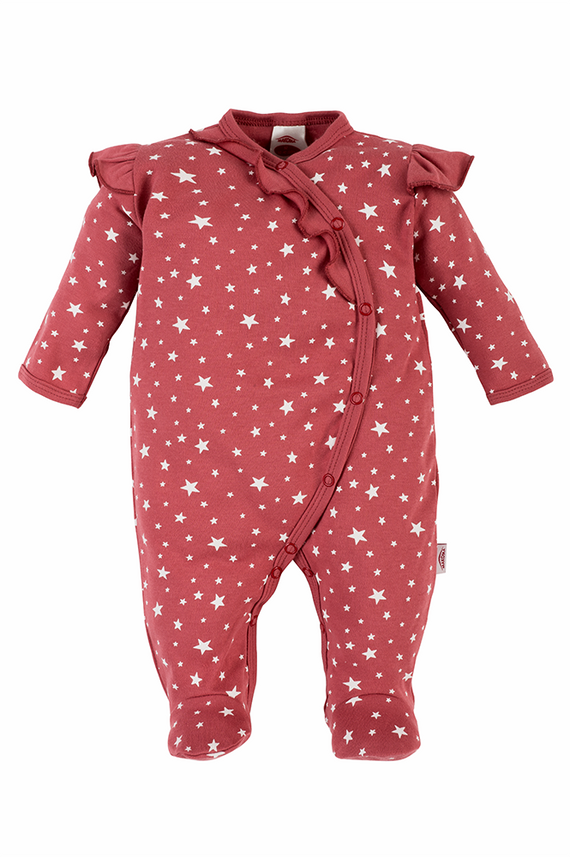 "Stars" Makoma Pajacyk niemowlęcy ciemny róż