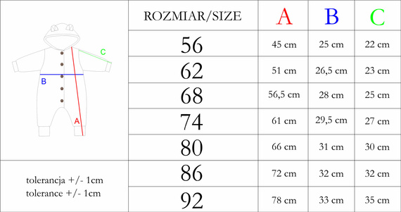 211301 Toys Nicol Pajacyk dresowy z podszewką
