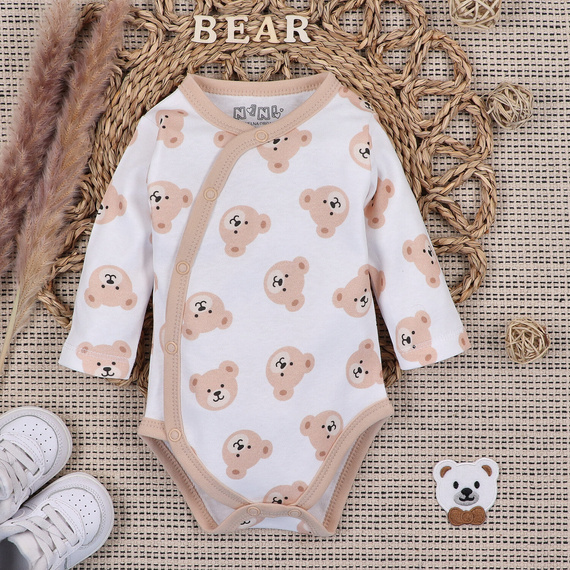 ABK-0047 Sweet Bears Komplet niemowlęcy z bawełny organicznej Nini