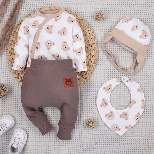 ABK-0047 Sweet Bears Komplet niemowlęcy z bawełny organicznej Nini