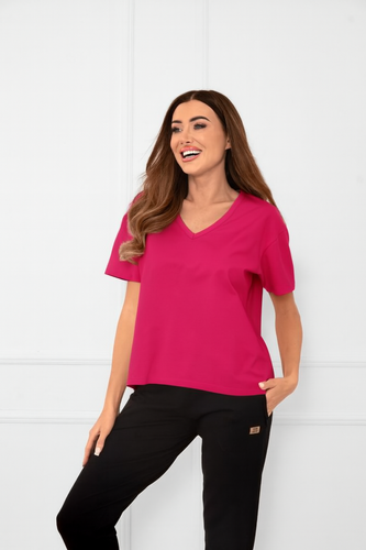 Klara – bluzka damska z krótkim rękawem | Italian Fashion amarant