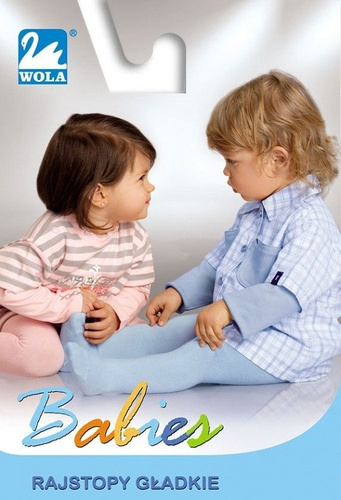 Rajstopy W28.00 Kids bawełniane gładkie - jeans/ odc. niebieskiego