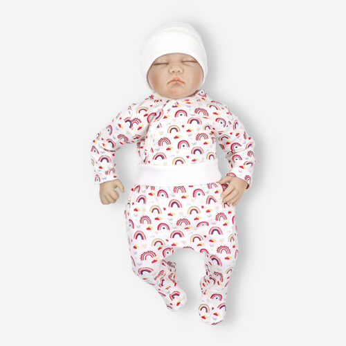 ABK-0019/TEC Tęcza Komplet niemowlęcy z bawełny organicznej Nini