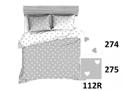 Pościel bawełniana  R125 serca biały