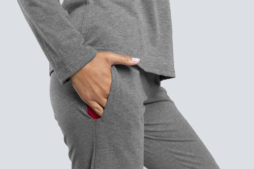 Akcent Piżama Damska dł. rękaw, dł. spodnie Italian Fashion- ciemny melanż 