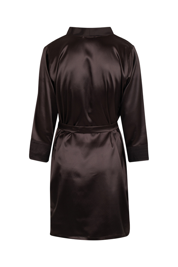 Ares Szlafrok męski satynowy ByShelly - brązowy