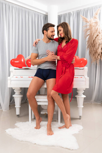 Samaria koszula nocna szerokie ramiączko Italian Fashion - czerwony