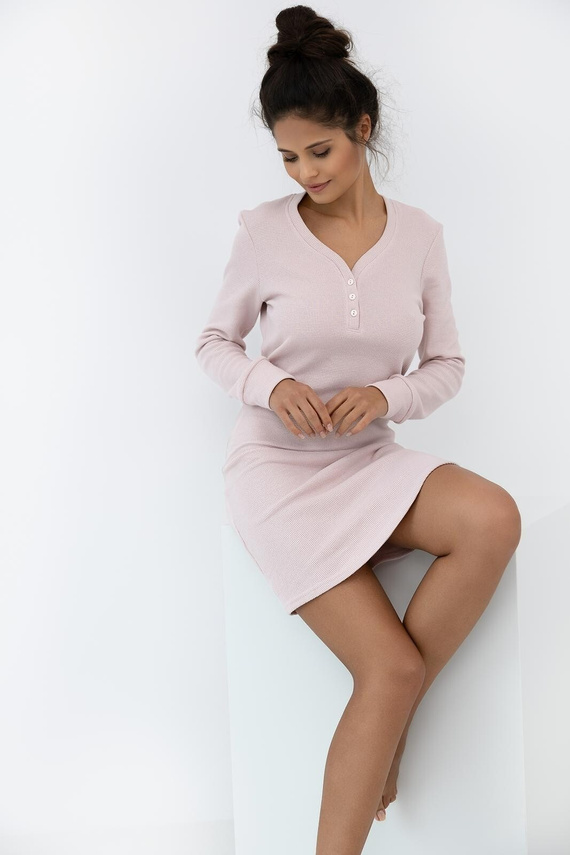 Arlette Koszula nocna Sensis brudny róż– bawełna, długi rękaw, Komfortowa i elegancka