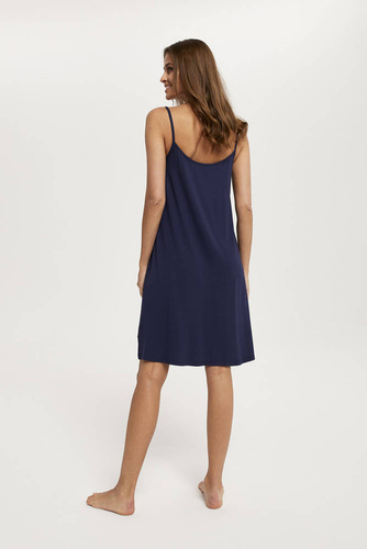 Song Damska koszula nocna, wąskie ramiączko Italian Fashion - granatowy