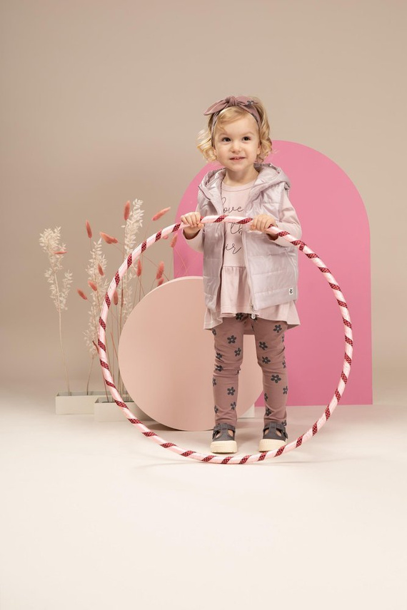 Happiness Pinokio Legginsy niemowlęce - ciemny róż/druk