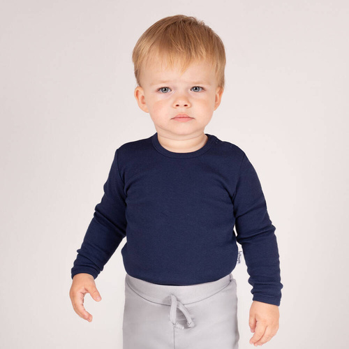 092 Body niemowlęce z długim rękawem "Basic" Nicol - granatowy