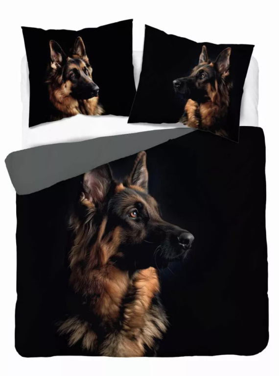 5294 A Holland Pościel bawełniana pies Owczarek Detexpol czarny