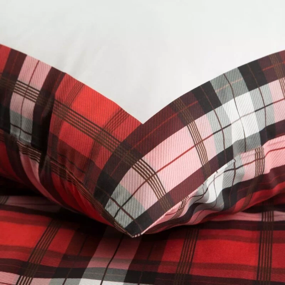 Bliss Pościel świąteczna kratka gwiazda betlejemska Eurofirany czerwony