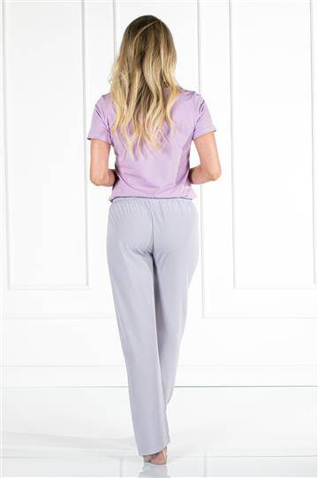 Caroline piżama damska Momenti Per Me lila-grey