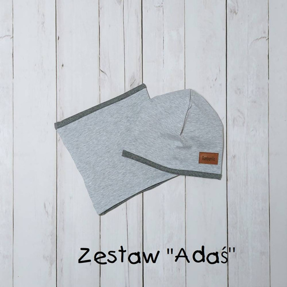 Zestaw Mieszko Bambarillo czapka + komin grafitowy