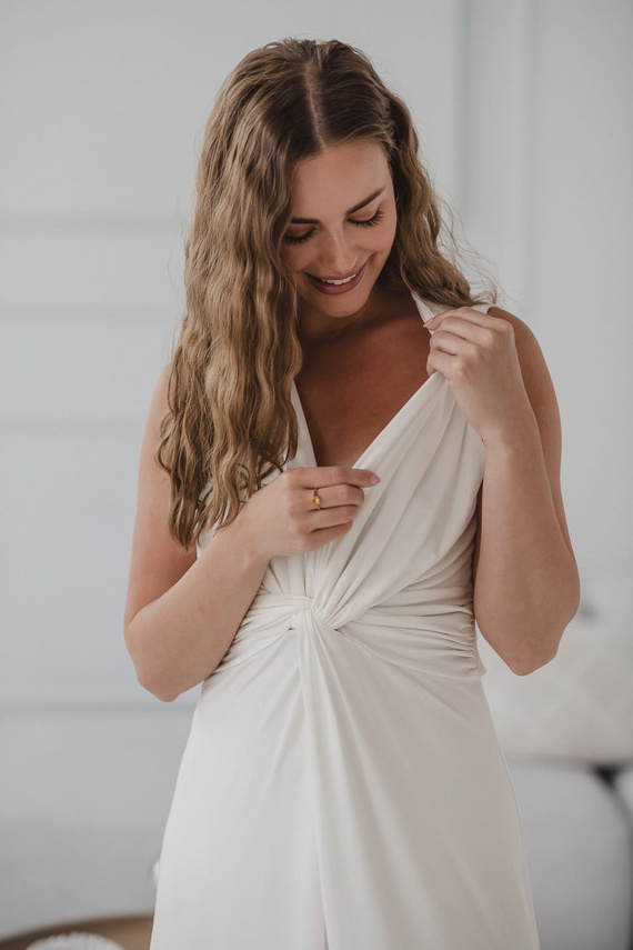 Loop maxi sukienka ciążowa i do karmienia Milk&Love śmietankowy