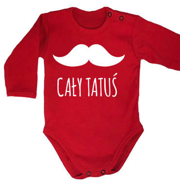 "CAŁY TATUŚ" Moocha Body długi rękaw czerwony