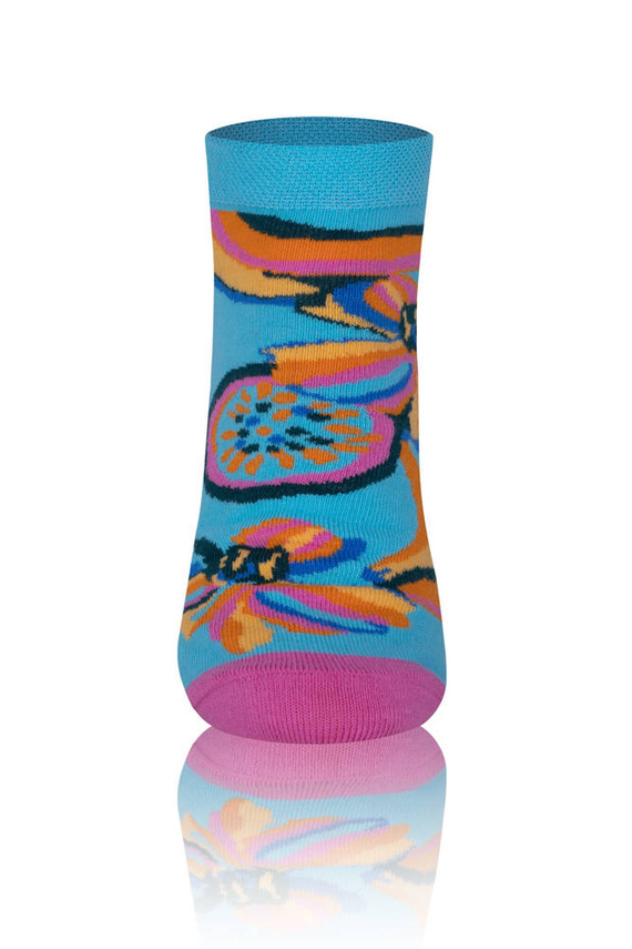 S141S Zanzi Italian Fashion Skarpety stopki - tuskusowy/żółty/różowy