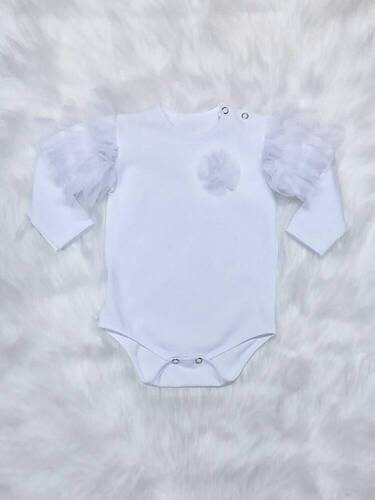 Carmen Bambarillo Body z długim rękawem biały