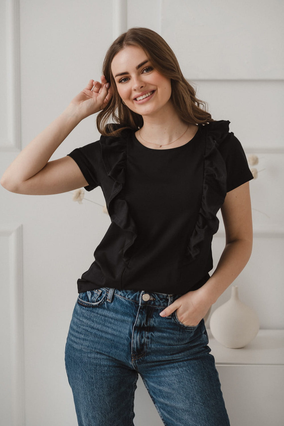 Milky Waves bluzka do karmienia z krótkim rękawem Milk&Love czarny