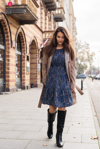 Lovely Dress Milk&Love sukienka ciążowa i do karmieniagranatowa w print