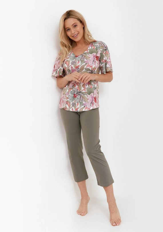 257 Piżama damska Cana -oliwkowy