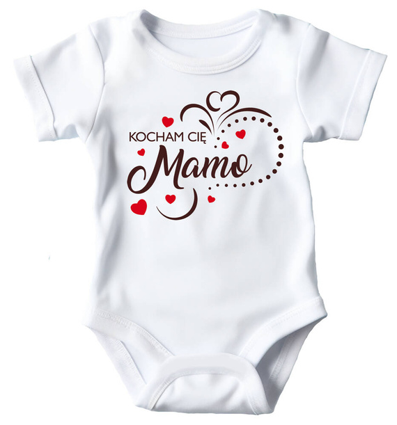 "Kocham Cię MAMO" Moocha Body krótki rękaw biały