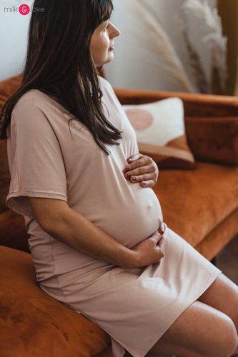 Moon bambusowa koszula nocna ciążowa i do karmienia Milk&Love eukaliptus