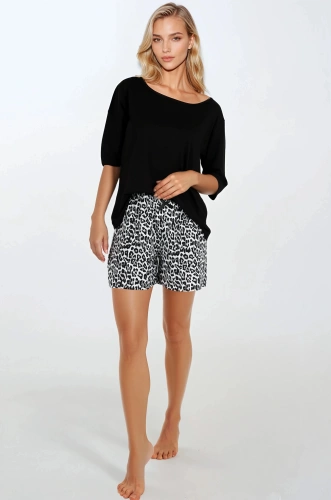 Wild & Beautiful Piżama damska Momenti Per Me – wiskoza, rękaw 3/4, szorty