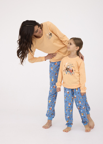 467/373 Owls Piżama damska Cornette pomarańczowy