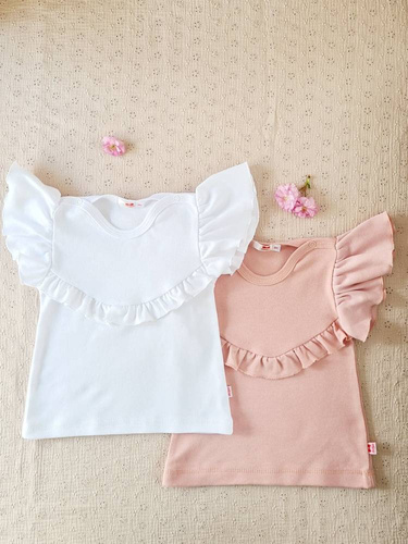 1717B Cherry Tunika z długim rękawem Marija - powder pink