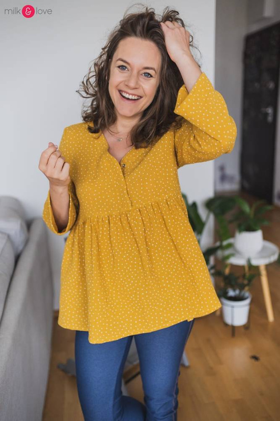 Mother Nature Milk&Love Tunika do karmienia musztardowa