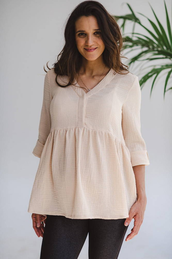 Mother Nature Milk&Love Tunika do karmienia piaskowa