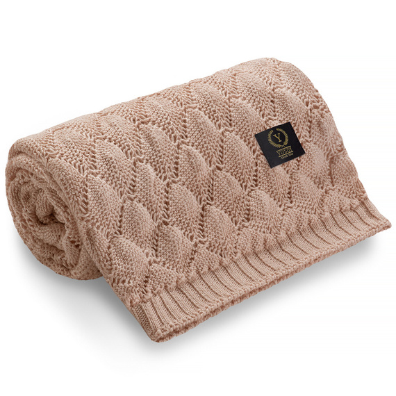 Ażurowy kocyk Shells YOSOY - sunrise pink
