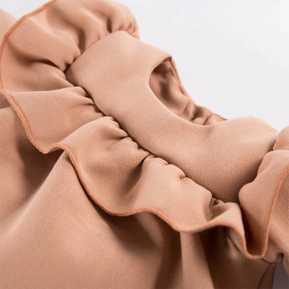 Ceremony Eevi Sukienka z falbanką - karmel