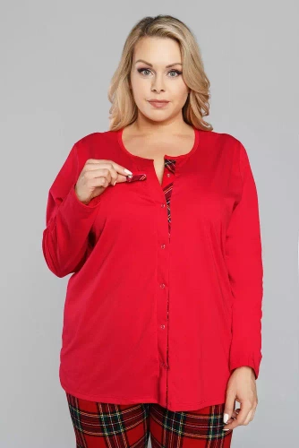 Zorza piżama damska długi rękaw, spodnie Italian Fashion - zielony/druk