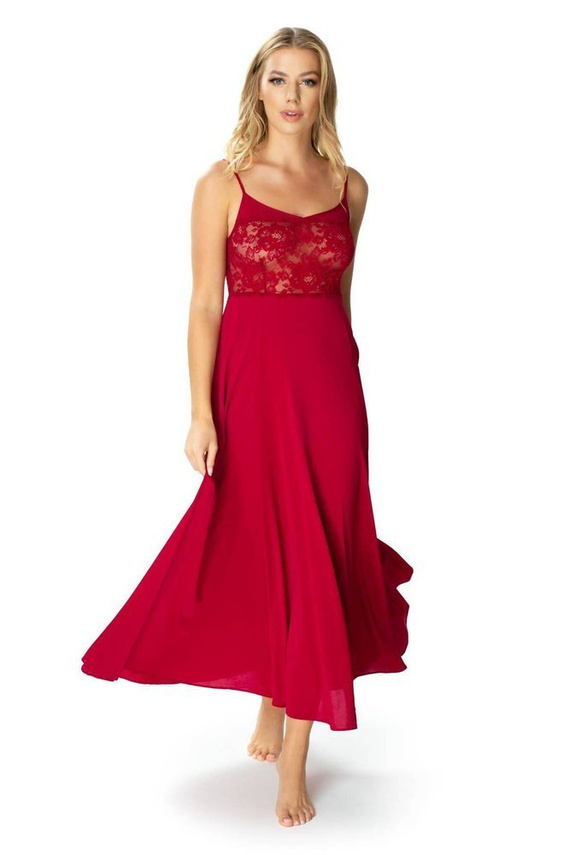 6081 Queen halka koszula nocna damska Mewa burgundowy