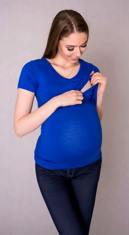 984 Bluzka ciążowa w serek do karmienia MIRACLE- bordowa