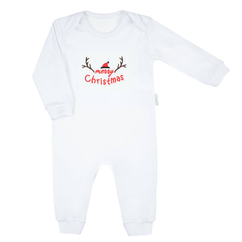 Pajacyk niemowlęcy 163515 "Magia Świąt" Nicol - haft "Marry Christmas"