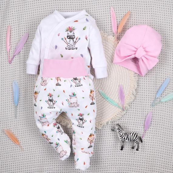 ABN-5531 Body kopertowe Nini Happy Animals z bawełny organicznej dla niemowląt - bezniklowe napy, 100% bezpieczeństwa