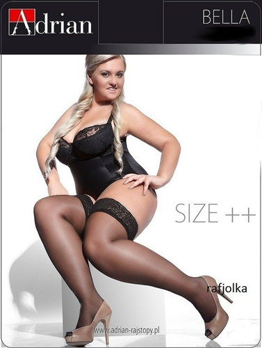 Pończochy BELLA samonośne Size ++  BIAŁE