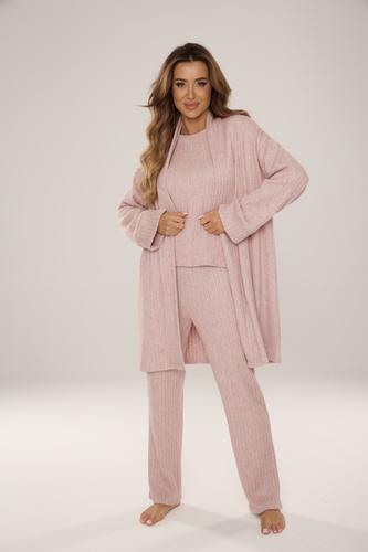 891 Honey Kardigan De Lafense – ciepły kardigan damski, wiskoza z dodatkiem | różowy