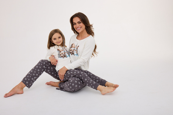 977/190 978/190 Friends Cornette piżama dziewczęca – bawełna, długi rękaw, zimowy motyw