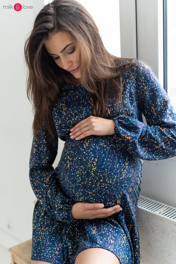 Lovely Dress Milk&Love sukienka ciążowa i do karmieniagranatowa w print