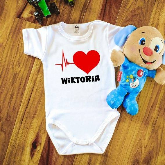 Body krótki rękaw "Puls serca" Moocha biały