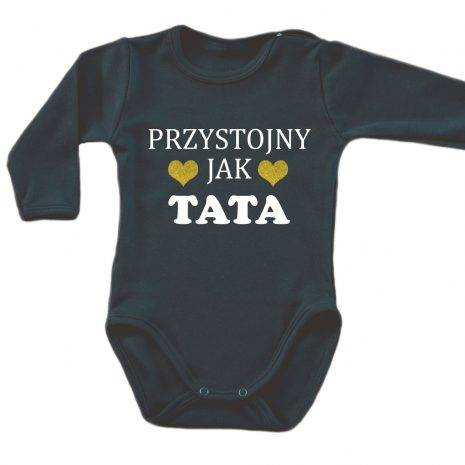 "PRZYSTOJNY JAK TATA" Moocha Body długi rękaw czarny