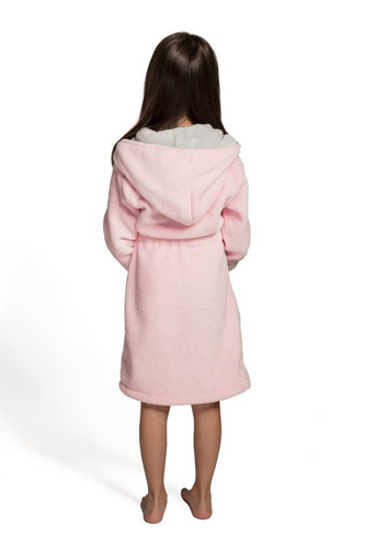 Szlafrok dziecięcy Kids Delfino - light pink/grey