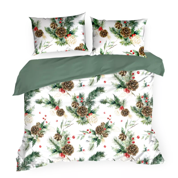 Pino Pościel świąteczna stroiki Eurofirany biały/zielony