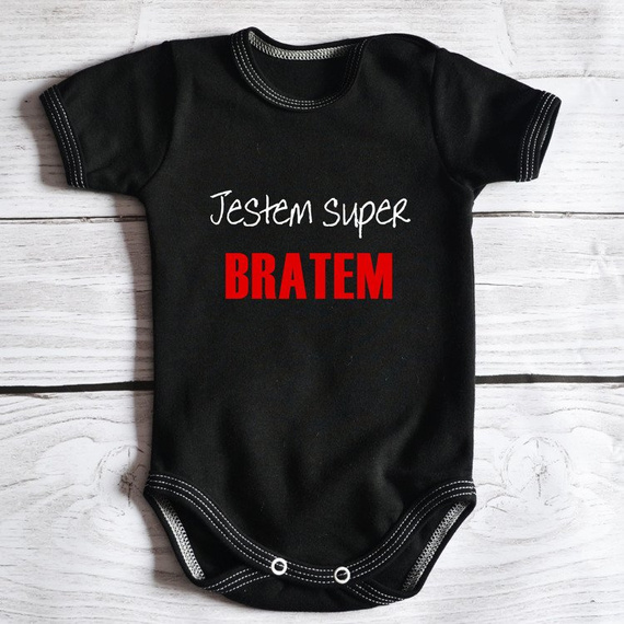 Body krótki rękaw "Jestem super siostrą " Moocha białe